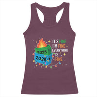 Dumpster Fire Christmas Racerback Tank Top Funny It's Fine I'm Fine Everything Is Fine - Wonder Print Shop