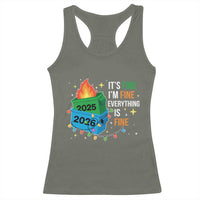 Dumpster Fire Christmas Racerback Tank Top Funny It's Fine I'm Fine Everything Is Fine - Wonder Print Shop