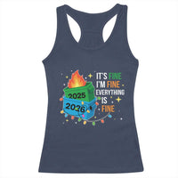 Dumpster Fire Christmas Racerback Tank Top Funny It's Fine I'm Fine Everything Is Fine - Wonder Print Shop