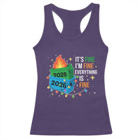 Dumpster Fire Christmas Racerback Tank Top Funny It's Fine I'm Fine Everything Is Fine - Wonder Print Shop