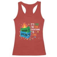 Dumpster Fire Christmas Racerback Tank Top Funny It's Fine I'm Fine Everything Is Fine - Wonder Print Shop