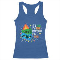 Dumpster Fire Christmas Racerback Tank Top Funny It's Fine I'm Fine Everything Is Fine - Wonder Print Shop