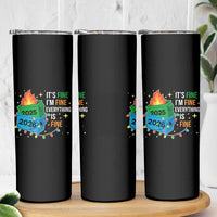 Dumpster Fire Christmas Skinny Tumbler Funny It's Fine I'm Fine Everything Is Fine - Wonder Print Shop