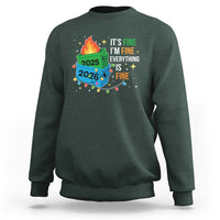 Dumpster Fire Christmas Sweatshirt Funny It's Fine I'm Fine Everything Is Fine - Wonder Print Shop