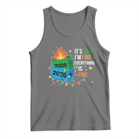 Dumpster Fire Christmas Tank Top Funny It's Fine I'm Fine Everything Is Fine - Wonder Print Shop