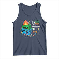 Dumpster Fire Christmas Tank Top Funny It's Fine I'm Fine Everything Is Fine - Wonder Print Shop