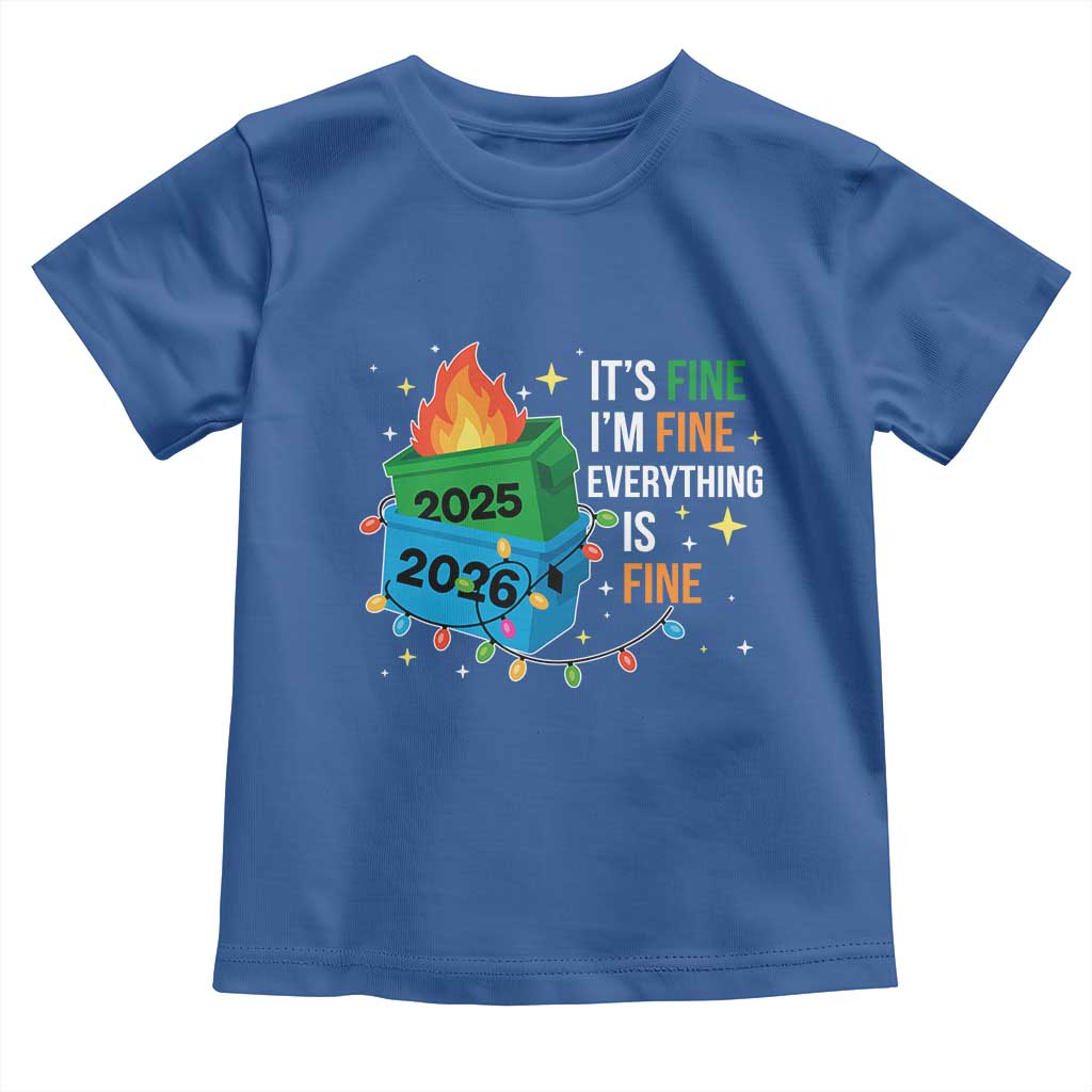 Dumpster Fire Christmas Toddler T Shirt Funny It's Fine I'm Fine Everything Is Fine - Wonder Print Shop
