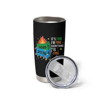 Dumpster Fire Christmas Tumbler Cup Funny It's Fine I'm Fine Everything Is Fine - Wonder Print Shop
