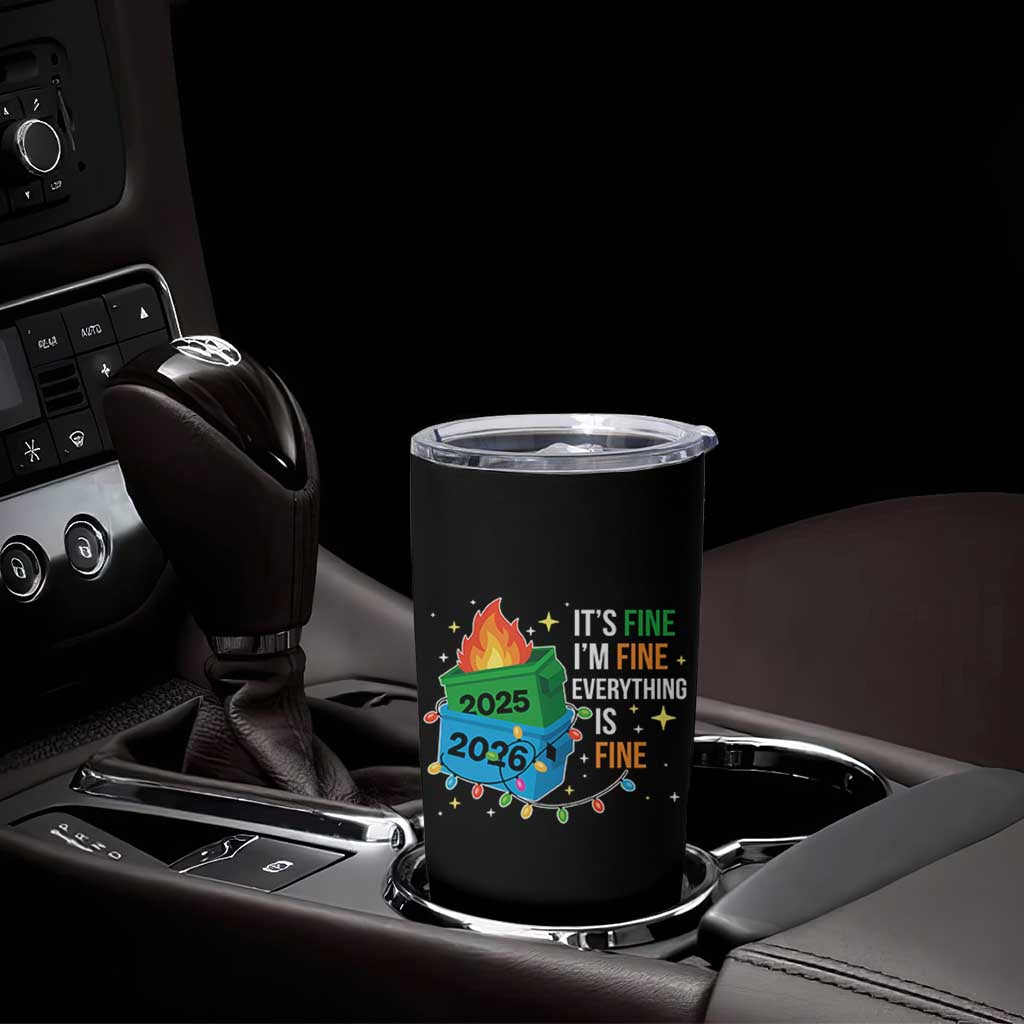 Dumpster Fire Christmas Tumbler Cup Funny It's Fine I'm Fine Everything Is Fine - Wonder Print Shop
