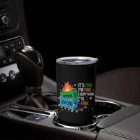 Dumpster Fire Christmas Tumbler Cup Funny It's Fine I'm Fine Everything Is Fine - Wonder Print Shop