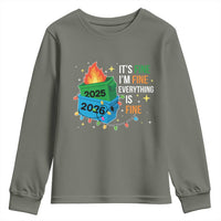 Dumpster Fire Christmas Youth Sweatshirt Funny It's Fine I'm Fine Everything Is Fine - Wonder Print Shop
