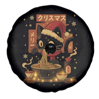 Funny Christmas Cat Ramen Spare Tire Cover Xmas Japanese Kawaii Anime Cat - Wonder Print Shop