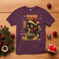 Funny Christmas Cat Ramen T Shirt Xmas Japanese Kawaii Anime Cat - Wonder Print Shop