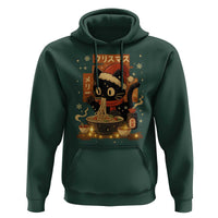 Funny Christmas Cat Ramen Hoodie Xmas Japanese Kawaii Anime Cat - Wonder Print Shop