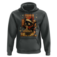 Funny Christmas Cat Ramen Hoodie Xmas Japanese Kawaii Anime Cat - Wonder Print Shop