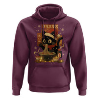 Funny Christmas Cat Ramen Hoodie Xmas Japanese Kawaii Anime Cat - Wonder Print Shop