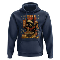 Funny Christmas Cat Ramen Hoodie Xmas Japanese Kawaii Anime Cat - Wonder Print Shop