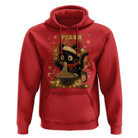 Funny Christmas Cat Ramen Hoodie Xmas Japanese Kawaii Anime Cat - Wonder Print Shop