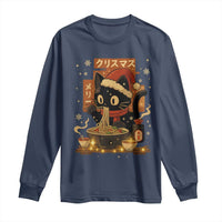 Funny Christmas Cat Ramen Long Sleeve Shirt Xmas Japanese Kawaii Anime Cat - Wonder Print Shop