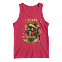 Funny Christmas Cat Ramen Tank Top Xmas Japanese Kawaii Anime Cat - Wonder Print Shop