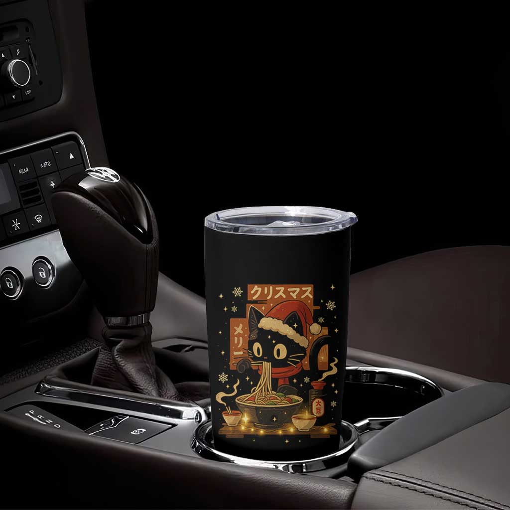 Funny Christmas Cat Ramen Tumbler Cup Xmas Japanese Kawaii Anime Cat - Wonder Print Shop
