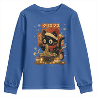 Funny Christmas Cat Ramen Youth Sweatshirt Xmas Japanese Kawaii Anime Cat - Wonder Print Shop