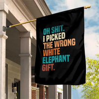 Oh Shit I Picked The Wrong White Elephant Gift Garden Flag Funny Retro Christmas Gift Exchange - Wonder Print Shop