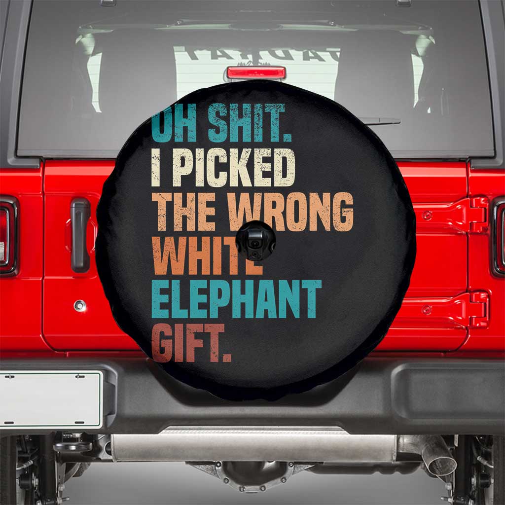 Oh Shit I Picked The Wrong White Elephant Gift Spare Tire Cover Funny Retro Christmas Gift Exchange - Wonder Print Shop