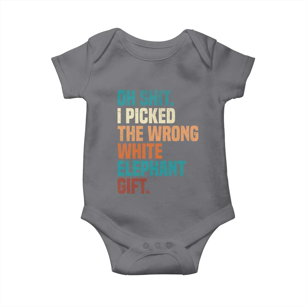 Oh Shit I Picked The Wrong White Elephant Gift Baby Onesie Funny Retro Christmas Gift Exchange - Wonder Print Shop