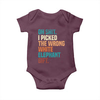 Oh Shit I Picked The Wrong White Elephant Gift Baby Onesie Funny Retro Christmas Gift Exchange - Wonder Print Shop