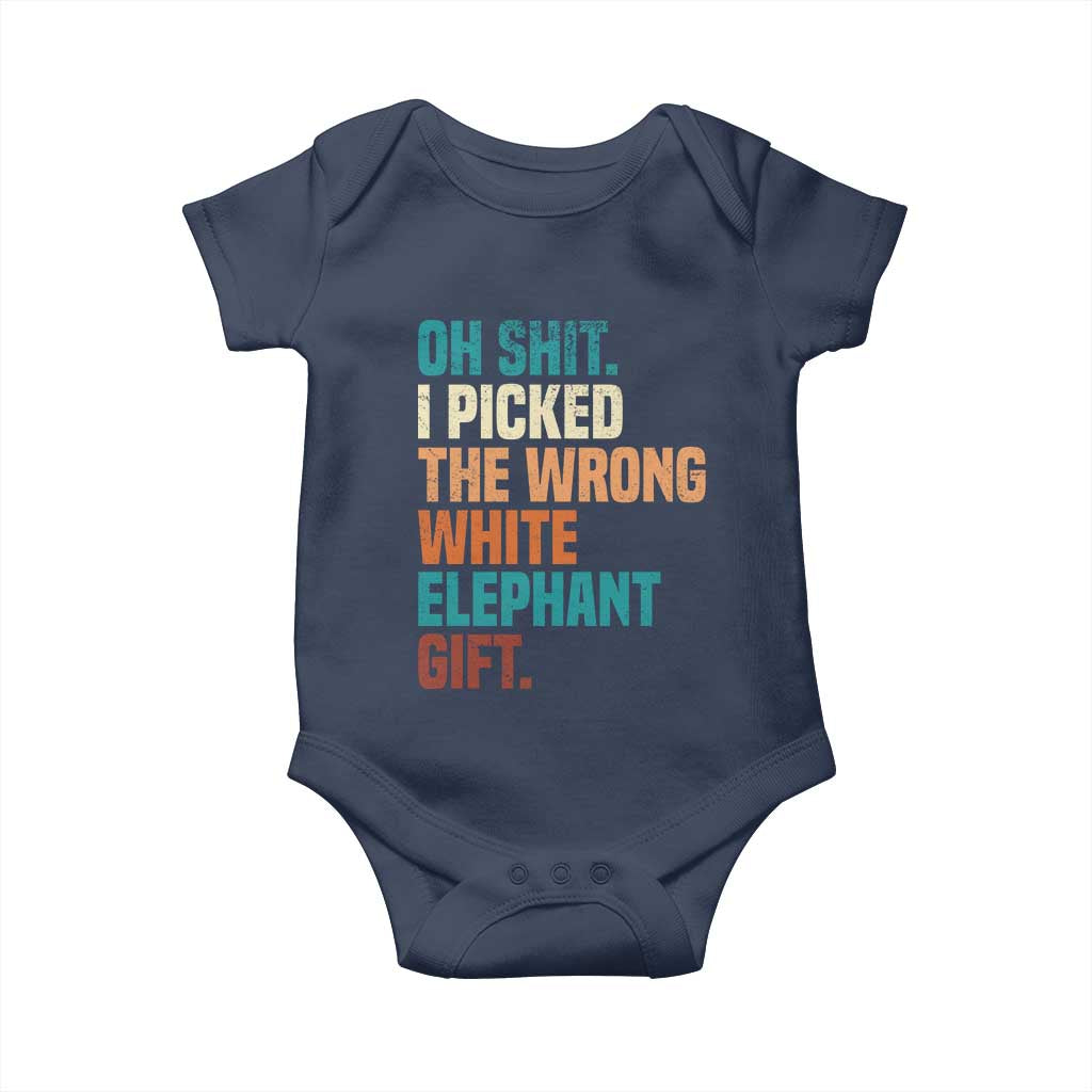 Oh Shit I Picked The Wrong White Elephant Gift Baby Onesie Funny Retro Christmas Gift Exchange - Wonder Print Shop