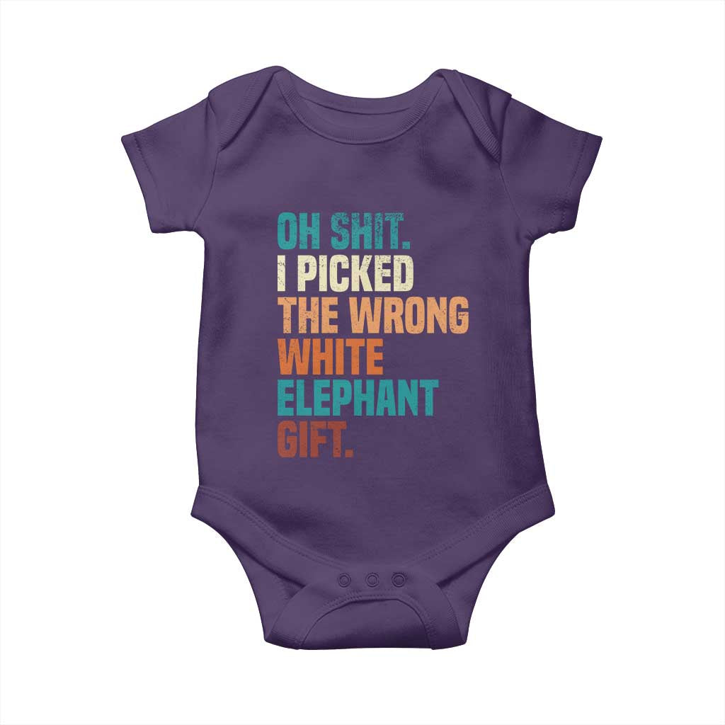 Oh Shit I Picked The Wrong White Elephant Gift Baby Onesie Funny Retro Christmas Gift Exchange - Wonder Print Shop