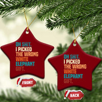 Oh Shit I Picked The Wrong White Elephant Gift Ceramic Ornament Funny Retro Christmas Gift Exchange - Wonder Print Shop