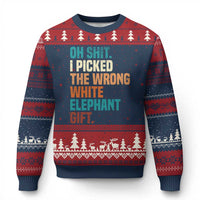 Oh Shit I Picked The Wrong White Elephant Gift Ugly Christmas Sweater Funny Retro Xmas Gift Exchange - Wonder Print Shop