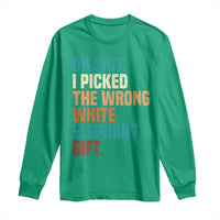 Oh Shit I Picked The Wrong White Elephant Gift Long Sleeve Shirt Funny Retro Christmas Gift Exchange - Wonder Print Shop