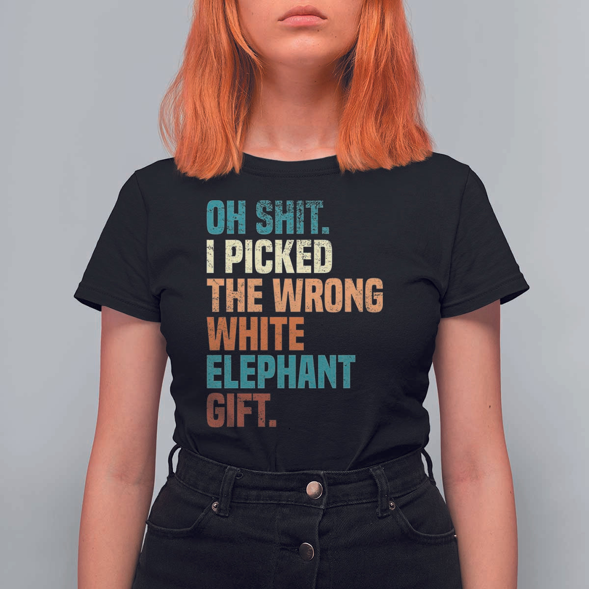 Oh Shit I Picked The Wrong White Elephant Gift T Shirt For Women Funny Retro Christmas Gift Exchange - Wonder Print Shop