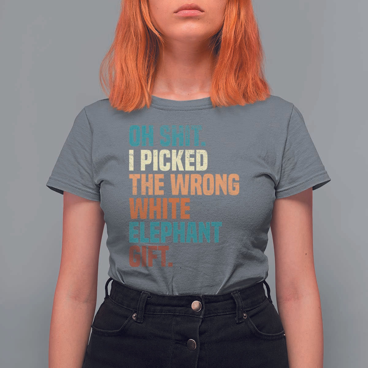 Oh Shit I Picked The Wrong White Elephant Gift T Shirt For Women Funny Retro Christmas Gift Exchange - Wonder Print Shop