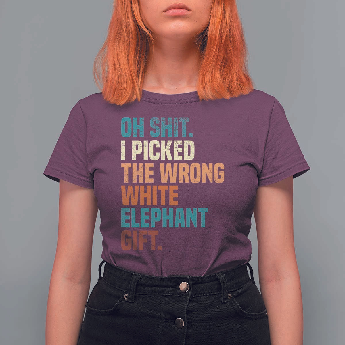 Oh Shit I Picked The Wrong White Elephant Gift T Shirt For Women Funny Retro Christmas Gift Exchange - Wonder Print Shop