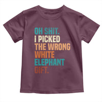 Oh Shit I Picked The Wrong White Elephant Gift Toddler T Shirt Funny Retro Christmas Gift Exchange - Wonder Print Shop