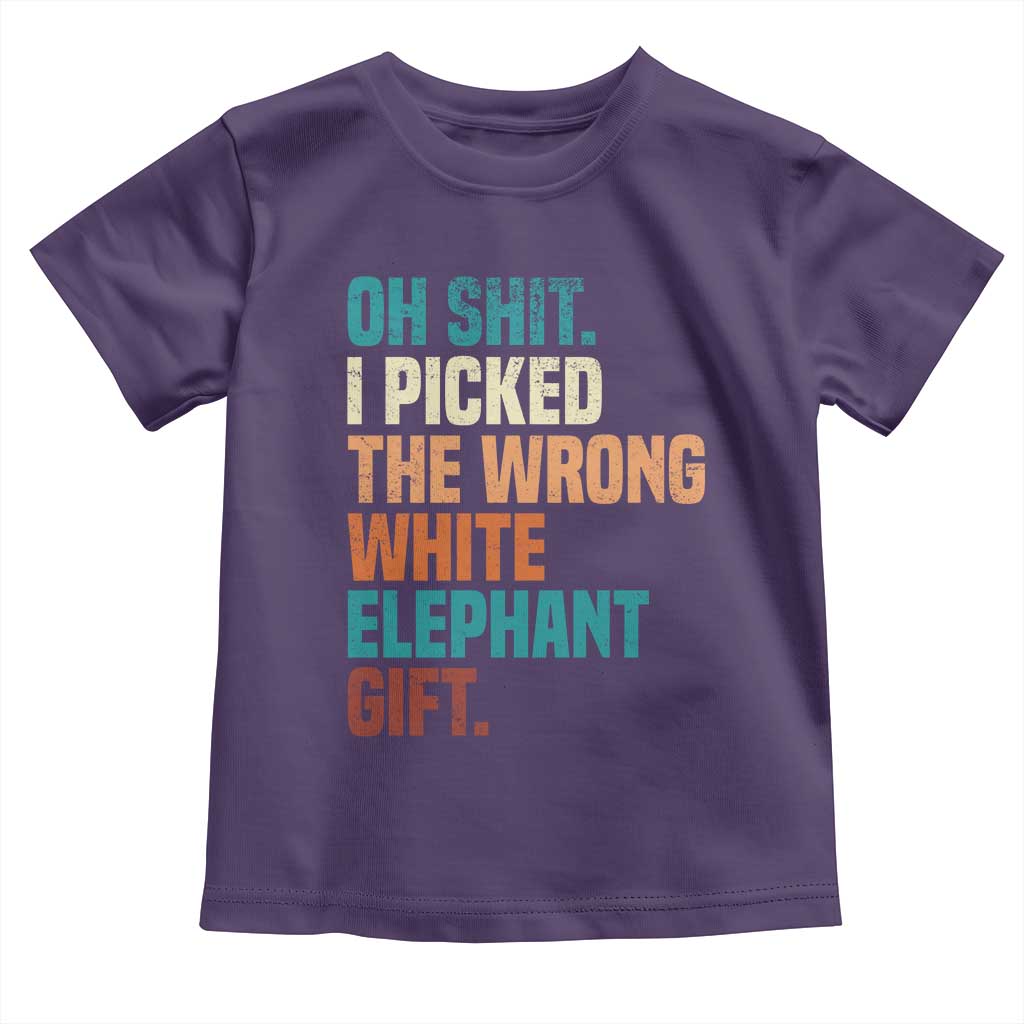 Oh Shit I Picked The Wrong White Elephant Gift Toddler T Shirt Funny Retro Christmas Gift Exchange - Wonder Print Shop