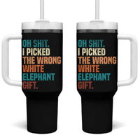Oh Shit I Picked The Wrong White Elephant Gift Tumbler With Handle Funny Retro Christmas Gift Exchange - Wonder Print Shop
