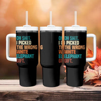Oh Shit I Picked The Wrong White Elephant Gift Tumbler With Handle Funny Retro Christmas Gift Exchange - Wonder Print Shop