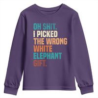 Oh Shit I Picked The Wrong White Elephant Gift Youth Sweatshirt Funny Retro Christmas Gift Exchange - Wonder Print Shop