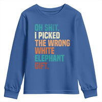 Oh Shit I Picked The Wrong White Elephant Gift Youth Sweatshirt Funny Retro Christmas Gift Exchange - Wonder Print Shop