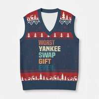 Funny Worst Yankee Swap Gift Ever V-Neck Knit Sweater Vest Xmas Gift Exchange Game - Wonder Print Shop