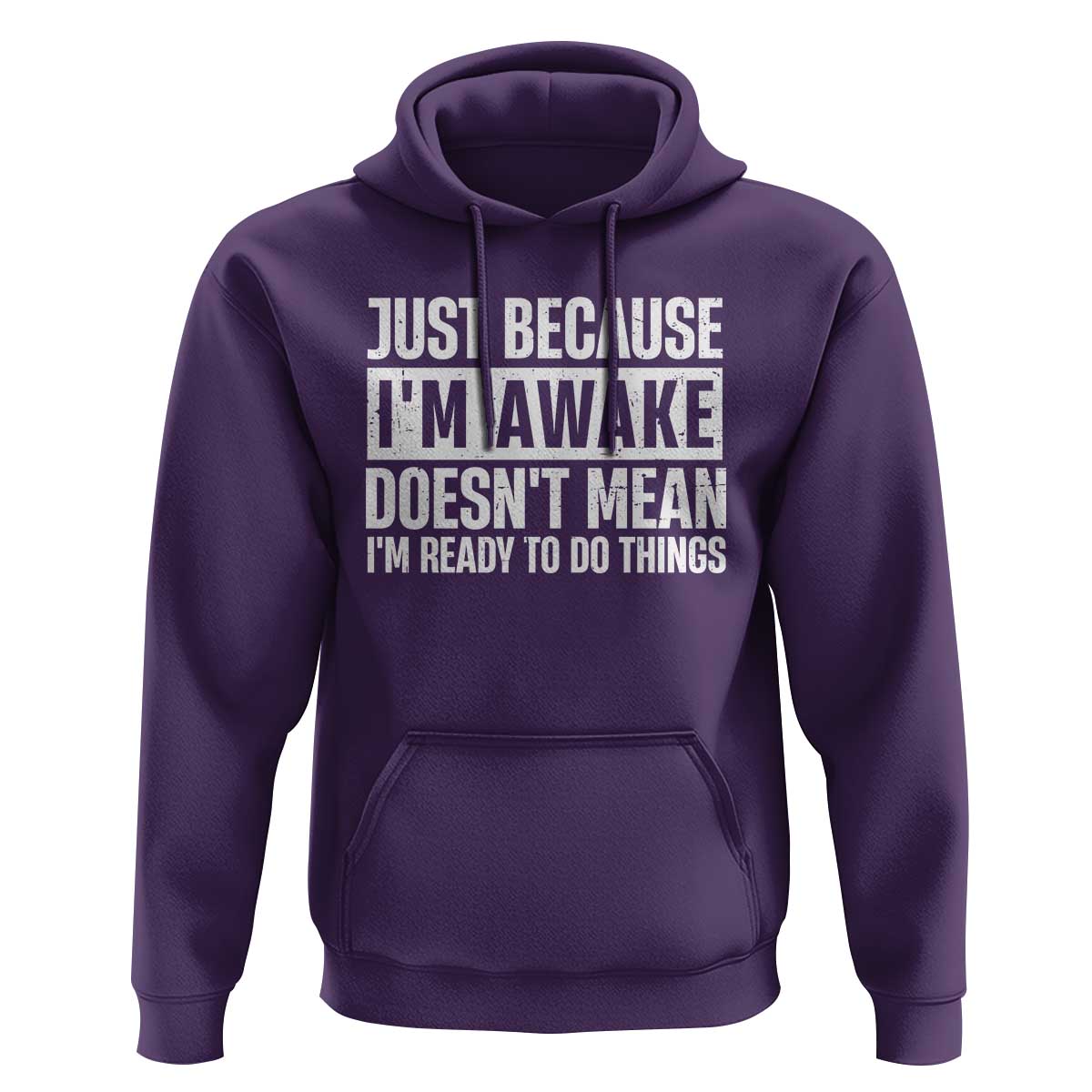 Funny Just Because I'm Awake Doesn't Mean I'm Ready To Do Things Hoodie Humor Sarcastic Vintage