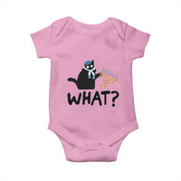 Funny What Hanukkah Black Cat Baby Onesie