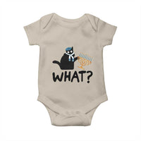 Funny What Hanukkah Black Cat Baby Onesie