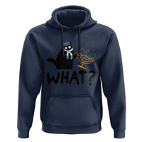 Funny What Hanukkah Black Cat Hoodie