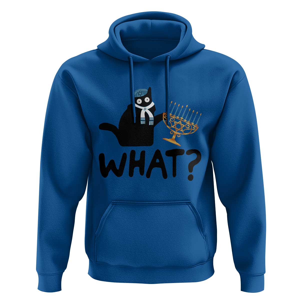 Funny What Hanukkah Black Cat Hoodie